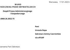 Gmina Czernichów latami łamie prawo. Jest pismo Biura Rzecznika Praw Obywatelskich.