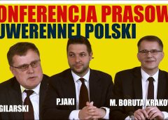 Konferencja prasowa Solidarnej Polski – Patryk Jaki, Mirosław Boruta Krakowski, Mirosław Gilarski